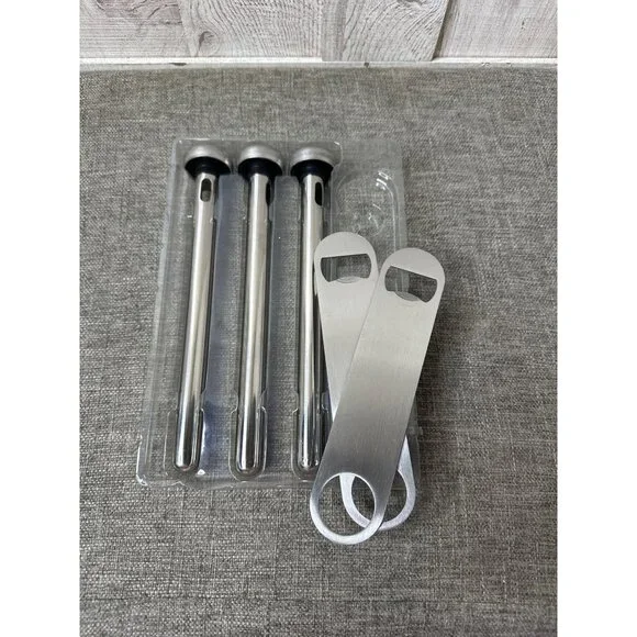Beer Chiller Sticks Set by Vinetto w/ 3 Stainless Steel Chiller Sticks & Opener - Picture 3 of 3